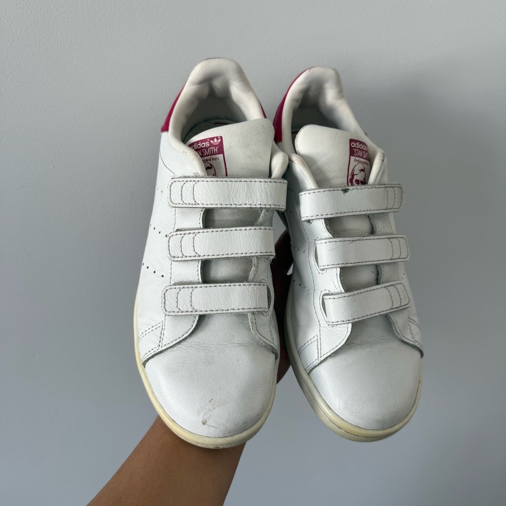 Adidas Kids White‎ Sneakers with Pink Details